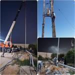 اجرای عملیات نصب الکترو موتور شناور مجتمع آبرسانی بیدبلند بهبهان